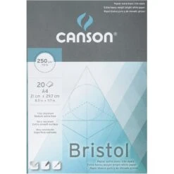 Canson - Beaux Arts - Bloc De Papier Bristol - 20 Feuilles - A4 - 250 G/m2
