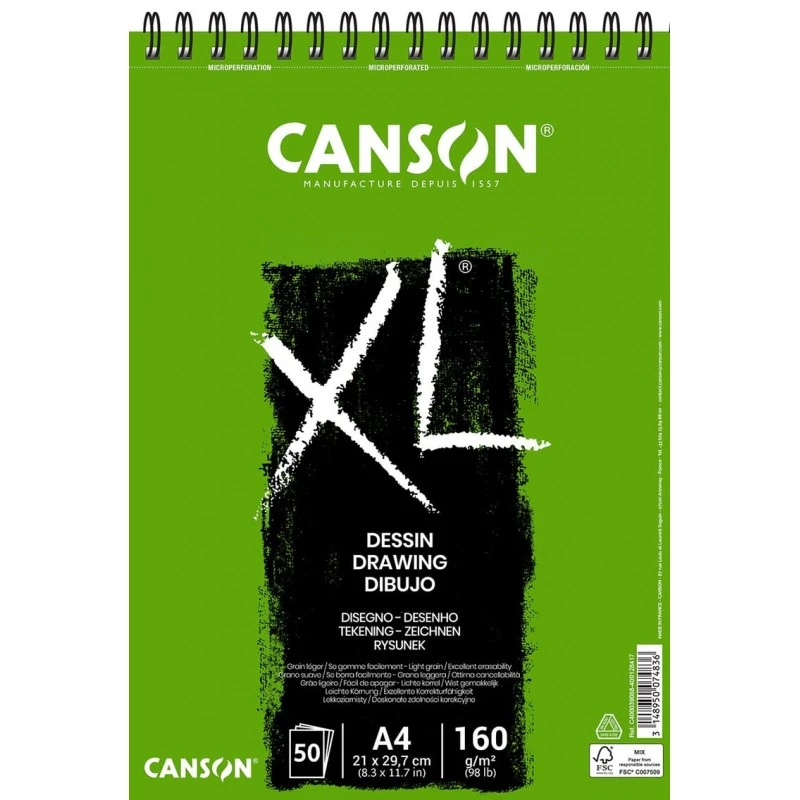 Canson - Beaux Arts - Bloc XL à Spirales - 50 Feuilles - A4 - 160 G/m2 3 Canson - Beaux Arts - Bloc XL à Spirales - 50 Feuilles - A4 - 160 G/m2