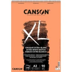 Canson - Beaux Arts - Bloc XL De Papier Croquis Extra Blanc - 120 Feuilles - A3 - 90 G/m2