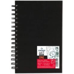 Canson - Beaux Arts - Carnet Art Book Noir à Spirales - 80 Feuilles Croquis - A5 - 100 G/m2