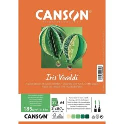 Canson - Beaux Arts - Papier Dessin Et Loisirs Créatifs - 25 Feuilles Lisses - A4 - Tons Verts