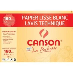 Canson - Beaux Arts - Pochette De Papier à Dessin Technique - 12 Feuilles - A4 - 160 G/m2