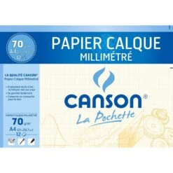 Canson - Beaux Arts - Pochette De Papier Calque Millimétré - 12 Feuilles - A4 - 70 G/m2