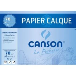 Canson - Beaux Arts - Pochette De Papier Calque Satin - 10 Feuilles - A3 - 70 G/m2