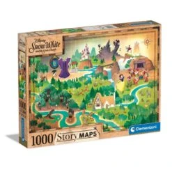 Clementoni - Disney Maps - Puzzle 1000 Pièces - Blanche-Neige