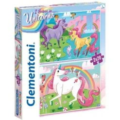 Clementoni - Puzzle 2x20 Pièces - Licornes - Brillant