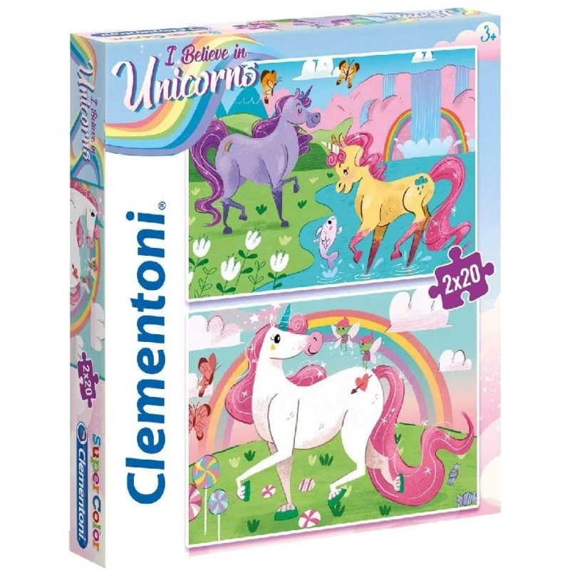 Clementoni - Puzzle 2x20 Pièces - Licornes - Brillant 3 Clementoni - Puzzle 2x20 Pièces - Licornes - Brillant