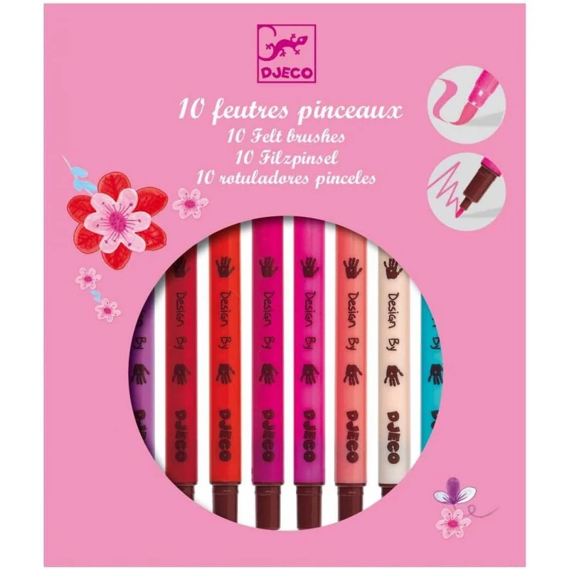 Djeco - DJ08802 - Les Couleurs Des Grands - 10 Feutres Pinceaux - Sweet 3 Djeco - DJ08802 - Les Couleurs Des Grands - 10 Feutres Pinceaux - Sweet