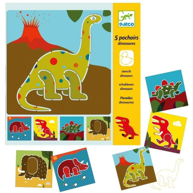 Djeco - DJ08863 - Pochoirs - Dinosaures 3 Djeco - DJ08863 - Pochoirs - Dinosaures