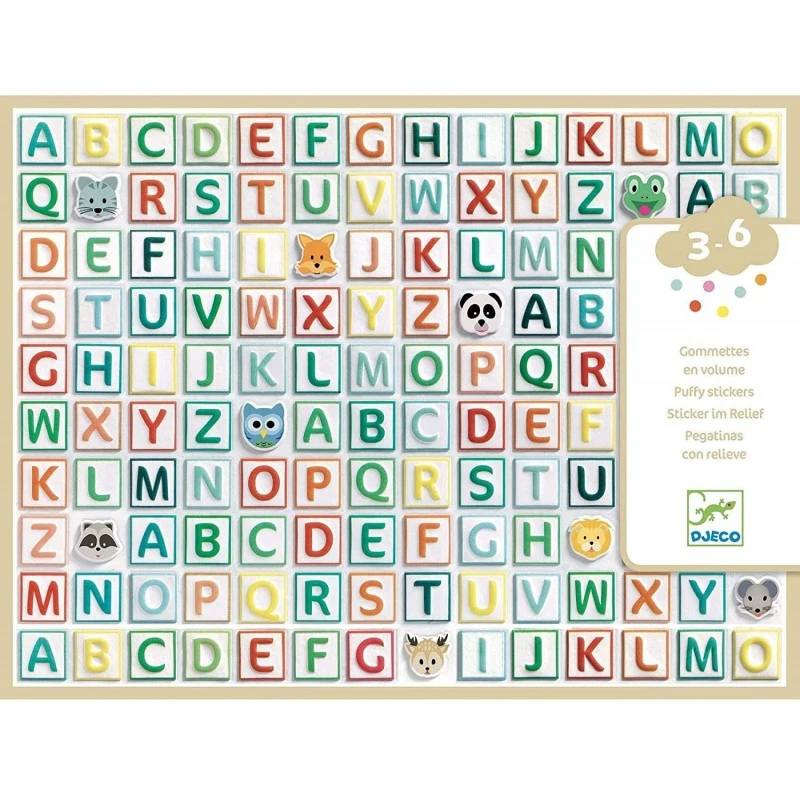Djeco - DJ09078 - Stickers Des Petits - Gommettes Alphabet 3 Djeco - DJ09078 - Stickers Des Petits - Gommettes Alphabet