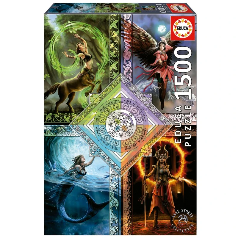 Educa - Puzzle 1500 Pièces - Elemental Magic Star Chart, Anne Stokes 3 Educa - Puzzle 1500 Pièces - Elemental Magic Star Chart, Anne Stokes