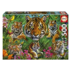Educa - Puzzle 500 Pièces - Jungle Des Tigres