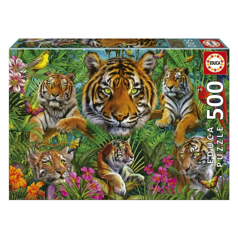Educa - Puzzle 500 Pièces - Jungle Des Tigres 3 Educa - Puzzle 500 Pièces - Jungle Des Tigres