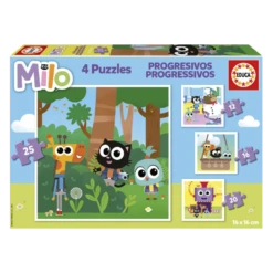 Educa - Puzzle Progressif Milo - 12-16-20-25 Pièces