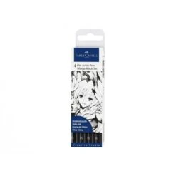 Faber-Castell - Beaux Arts - Set De 4 Feutres PITT Artiste - Manga Noir