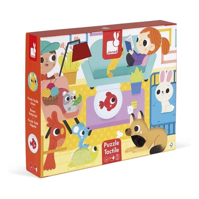 Janod - Puzzle Tactile - Les Animaux Domestique 20 Pièces 3 Janod - Puzzle Tactile - Les Animaux Domestique 20 Pièces