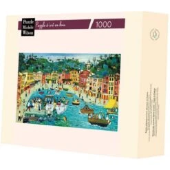Piatnik Michèle Wilson - Puzzle D'art En Bois - 1000 Pièces - L'embarcadère à Portofino