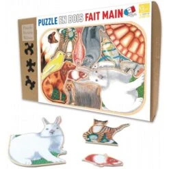 Piatnik Michèle Wilson - Puzzle D'art En Bois - 12 Pièces - Animaux Familiers En Folie