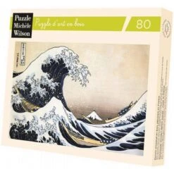Piatnik Michèle Wilson - Puzzle D'art En Bois - 80 Pièces - La Grande Vague - Hokusai