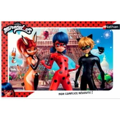 Ravensburger Nathan - Puzzle Cadre 15 Pièces - Ladybug, Chat Noir Et Rena Rouge - Miraculous