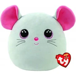 Peluche TY - Coussin 20 Cm - Catnip La Souris Grise