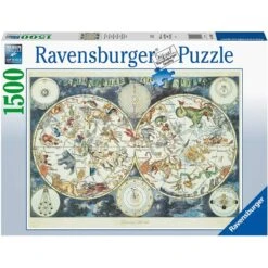Ravensburger - Puzzle 1500 Pièces - Mappemonde Des Animaux Fantastiques