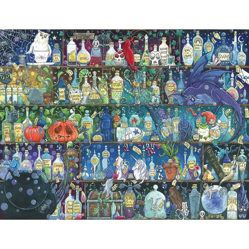 Ravensburger - Puzzle 2000 Pièces - L'étagère à Potions - Zoe Sandler 3 Ravensburger - Puzzle 2000 Pièces - L'étagère à Potions - Zoe Sandler