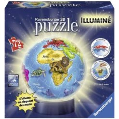 Ravensburger - Puzzle 3D Ball 72 Pièces Illuminé - Globe