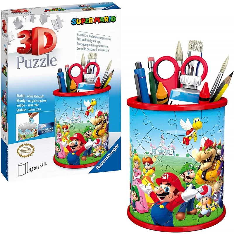 Ravensburger - Puzzle 3D Pot à Crayons - Super Mario 3 Ravensburger - Puzzle 3D Pot à Crayons - Super Mario
