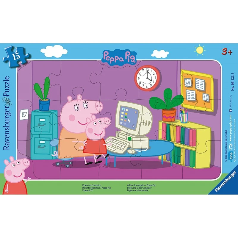 Ravensburger - Puzzle Cadre 15 Pièces - Devant L'ordinateur - Peppa Pig 3 Ravensburger - Puzzle Cadre 15 Pièces - Devant L'ordinateur - Peppa Pig