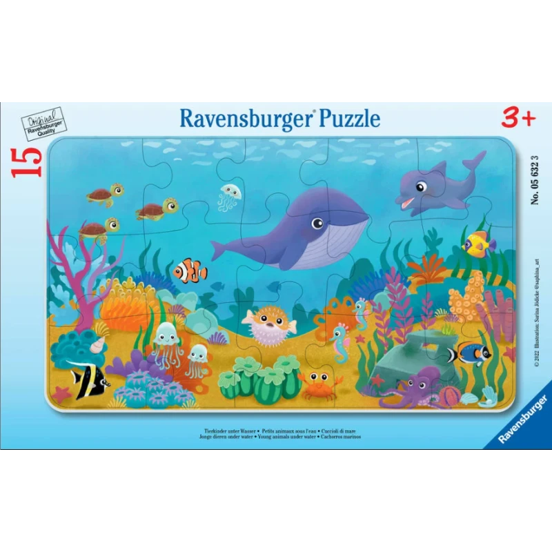 Ravensburger - Puzzle Cadre 15 Pièces - Petits Animaux Sous L'eau 3 Ravensburger - Puzzle Cadre 15 Pièces - Petits Animaux Sous L'eau