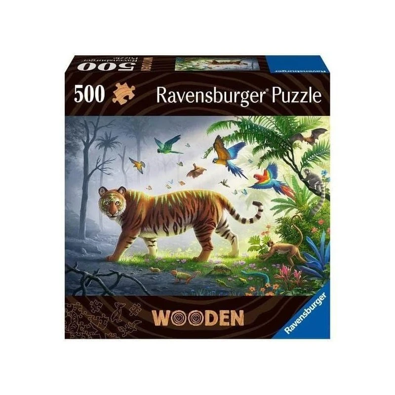 Ravensburger - Puzzle En Bois - Rectangulaire - 500 Pièces - Tigre De La Jungle 3 Ravensburger - Puzzle En Bois - Rectangulaire - 500 Pièces - Tigre De La Jungle