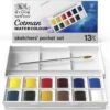 Winsor Et Newton - Aquarelle Fine Cotman - Boîte Plastique De 12 Demi Godets -Millejouets winsor et newton aquarelle fine cotman boite plastique de 12 demi godets